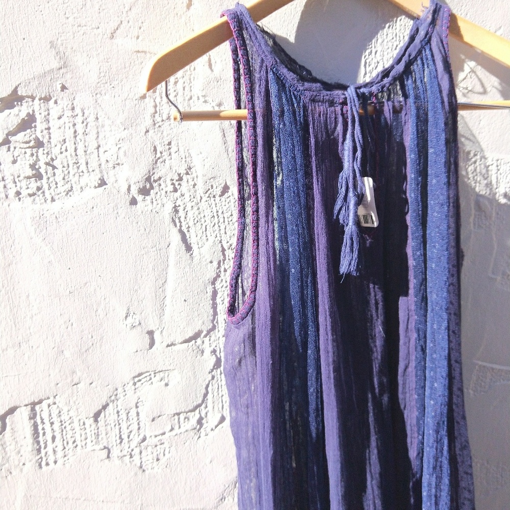 A NWT free people navy marin maxi dress coverup